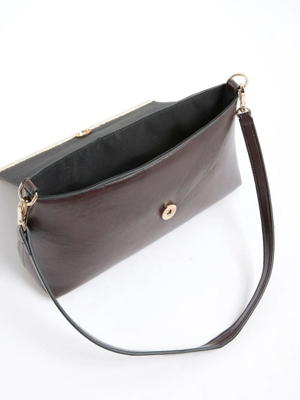 River Island Burgundy Bar Front Clutch Bag