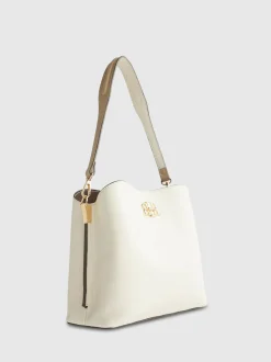 River Island Cream Lock Front Bucket Bag