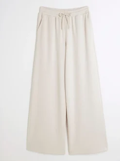 River Island Cream Premium Wide Leg Joggers