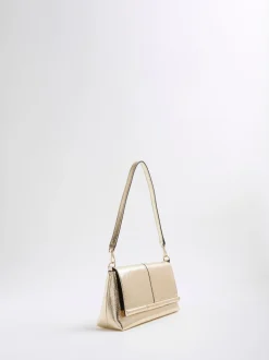 River Island Gold Bar Front Clutch Bag
