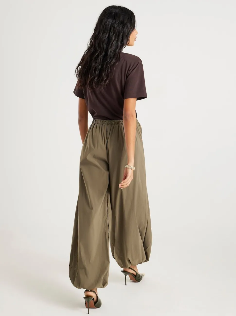 River Island Green Elasticated Balloon Trousers