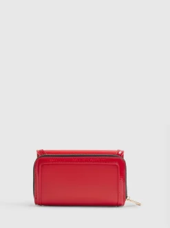 River Island Red Heart Panelled Zip Around Purse