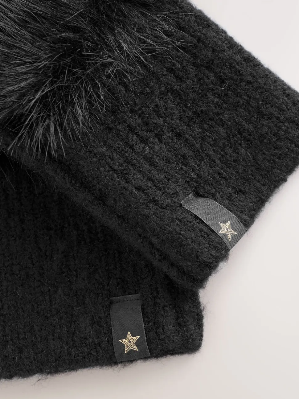 Rockett St George Black Faux Fur Handwarmers Gloves