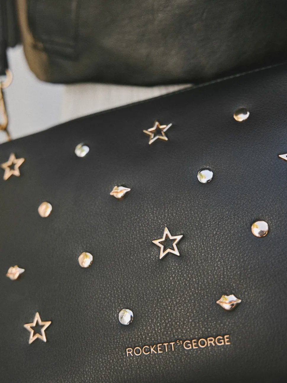 Rockett St George Black Icon Stud Cross-Body Bag