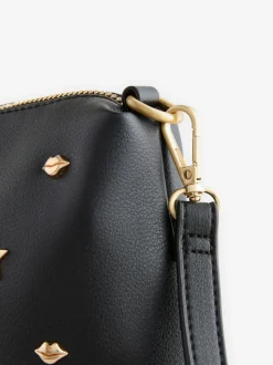 Rockett St George Black Icon Stud Cross-Body Bag