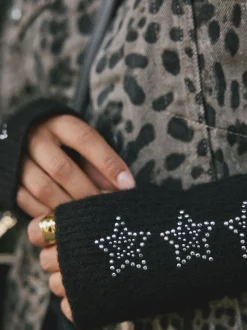 Rockett St George Black Star Studded Handwarmers