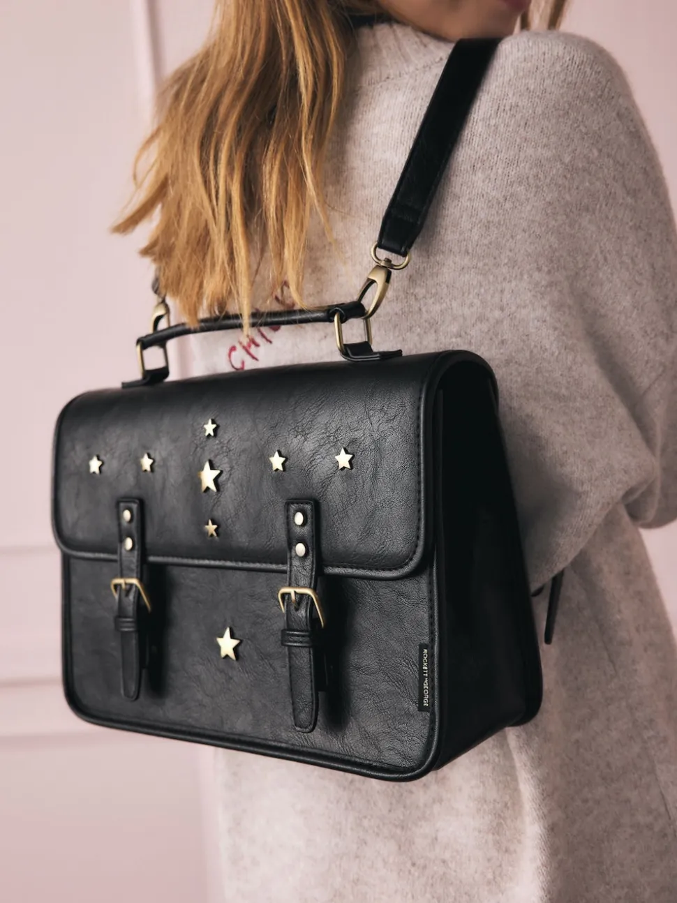 Rockett St George Black Satchel Multi Way Bag