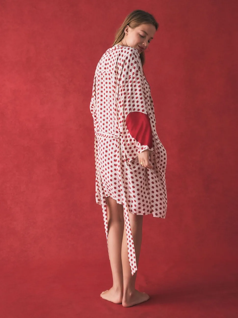 Rockett St George Red/White Polka Dot Hearts Short Robe