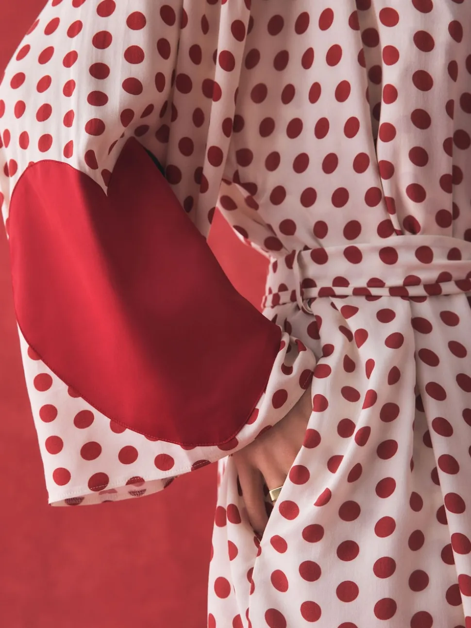 Rockett St George Red/White Polka Dot Hearts Short Robe