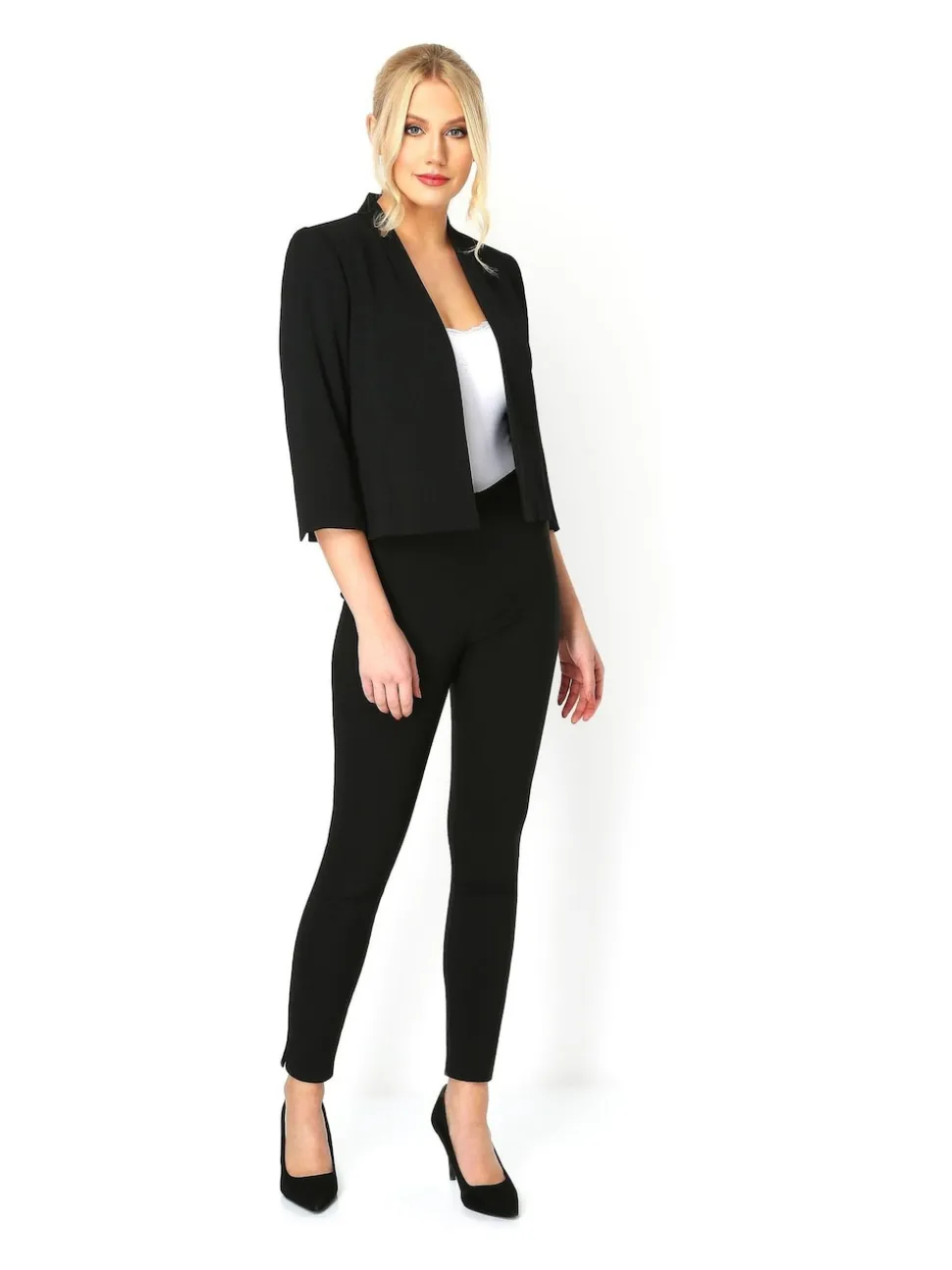 Roman Black 3/4 Sleeve Rochette Jacket