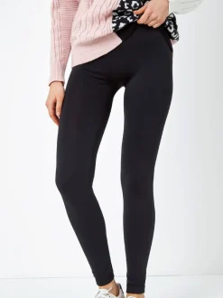 Roman Black Fleece Lined Leggings
