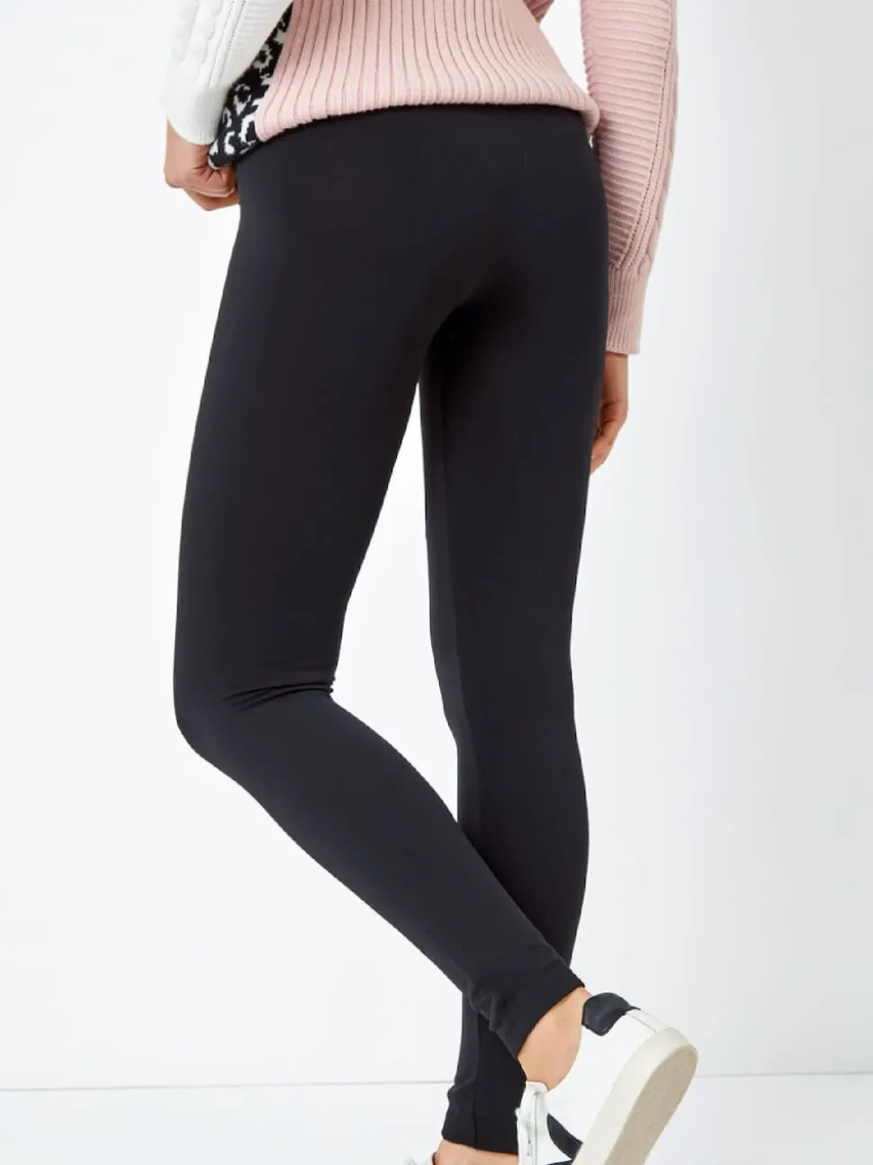 Roman Black Fleece Lined Leggings