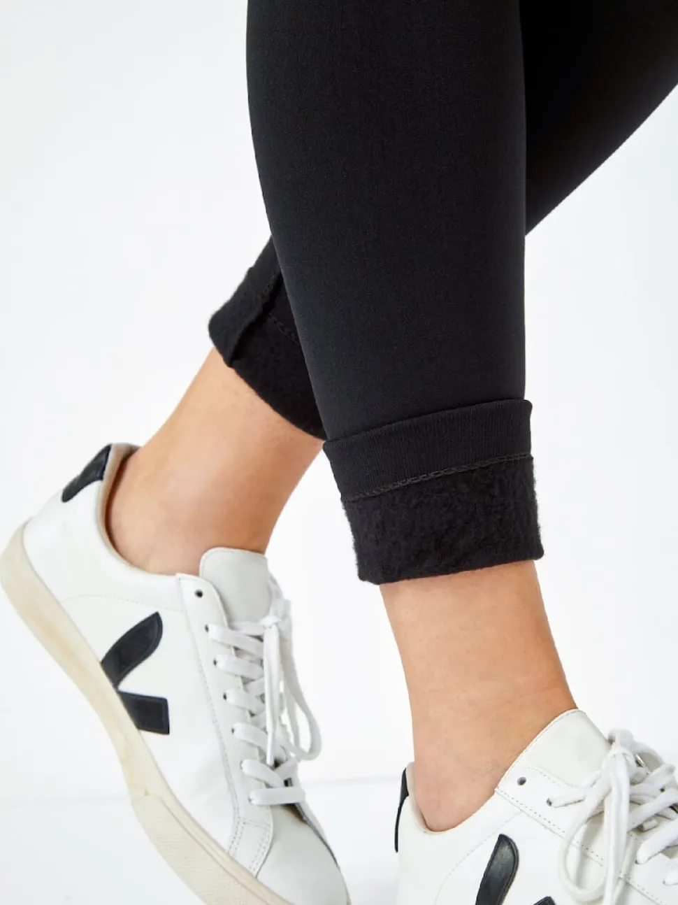 Roman Black Fleece Lined Leggings