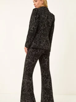 Roman Black Flocked Premium Stretch Blazer
