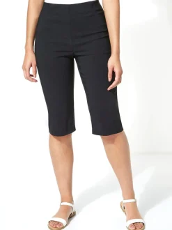 Roman Black Knee Length Stretch Shorts