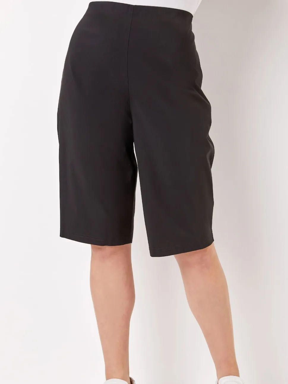 Roman Black Knee Length Stretch Shorts