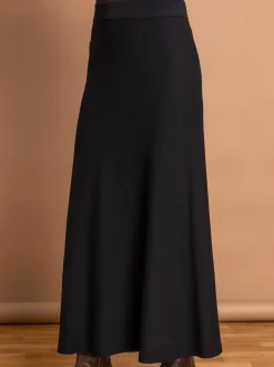Roman Black Knitted Midi Stretch Skirt
