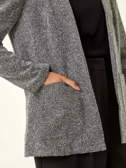 Roman Black Petite Herringbone Pocket Blazer