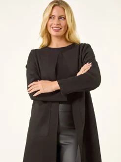 Roman Black Petite Suede Contrast Pocket Jacket