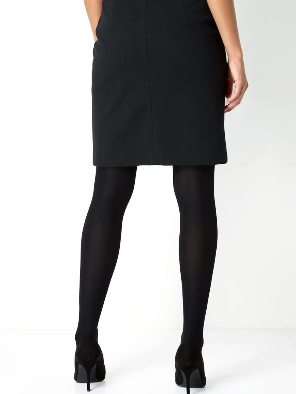 Roman Black Short Textured Jersey Skirt
