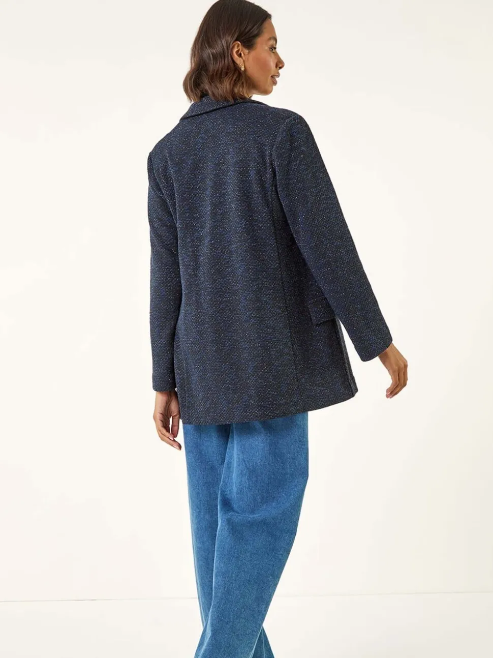 Roman Blue Boucle Jersey Blazer