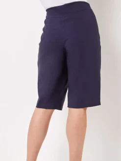 Roman Blue Knee Length Stretch Shorts