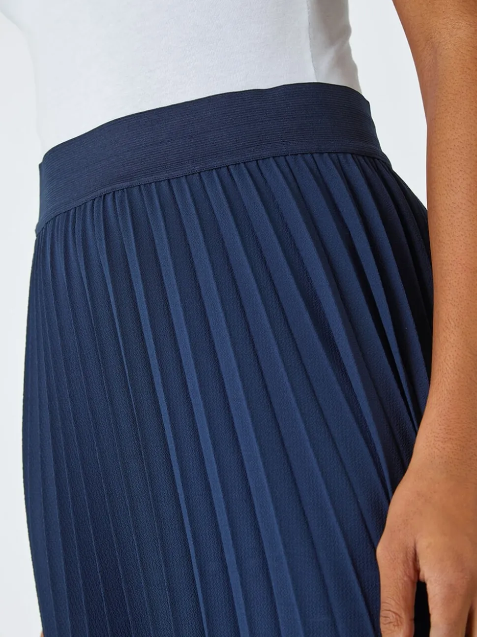 Roman Blue Pleated Maxi Skirt
