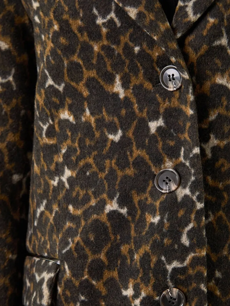 Roman Brown Animal Print Formal Pocket Coat
