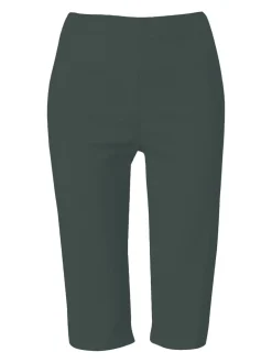 Roman Dark Green Knee Length Stretch Shorts
