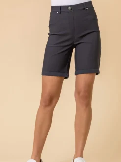 Roman DimGrey Turned Hem Stretch Shorts