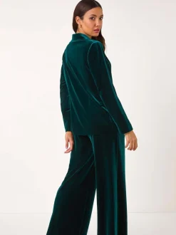 Roman Green Velvet Double Breasted Blazer