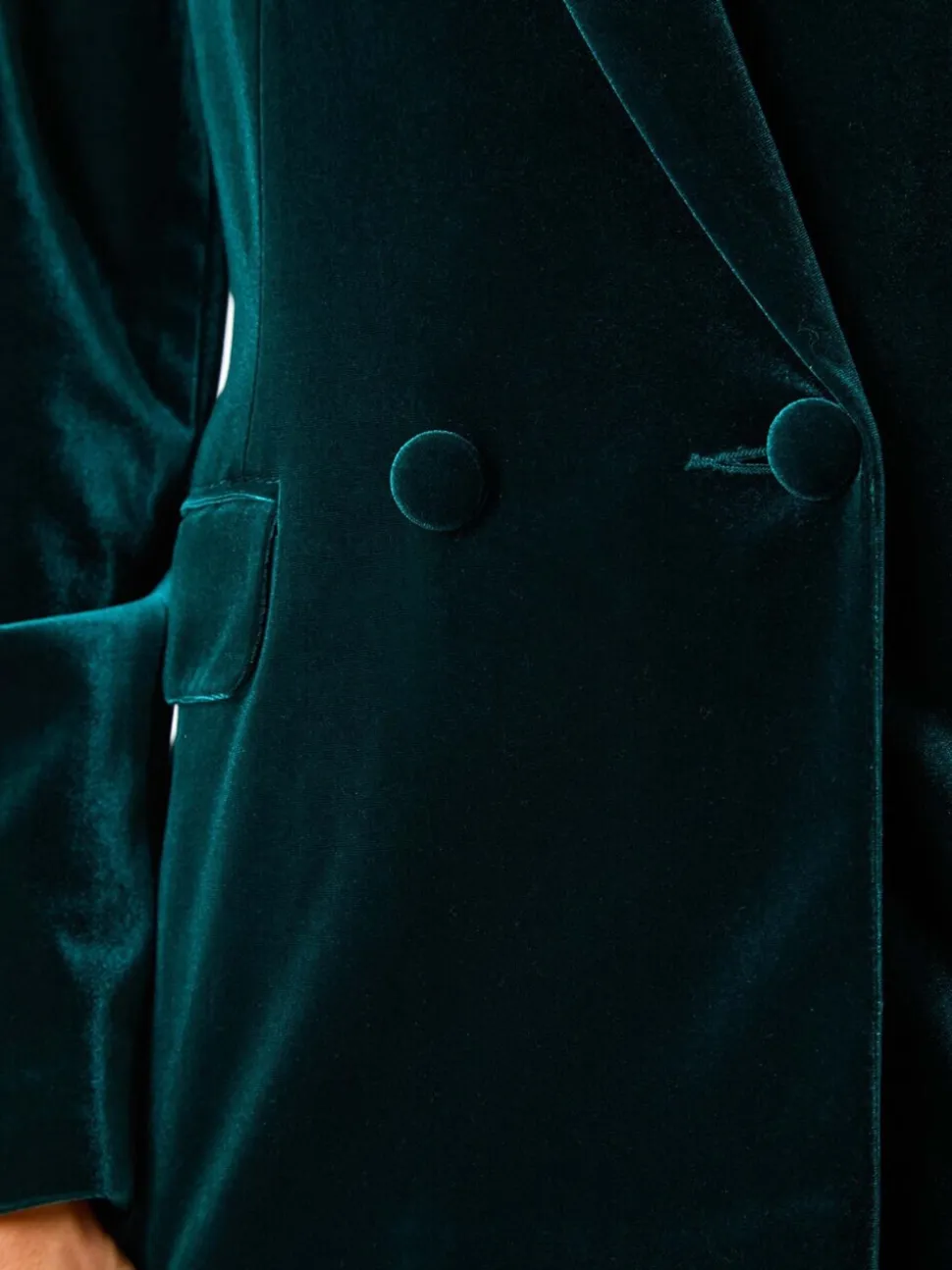 Roman Green Velvet Double Breasted Blazer