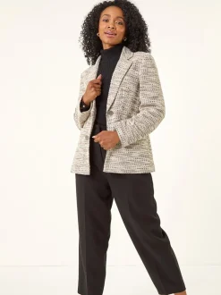 Roman Natural Petite Collared Boucle Jacket