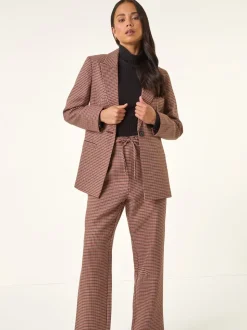 Roman Natural Petite Houndstooth Blazer