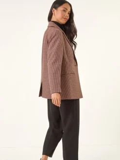 Roman Natural Petite Houndstooth Blazer