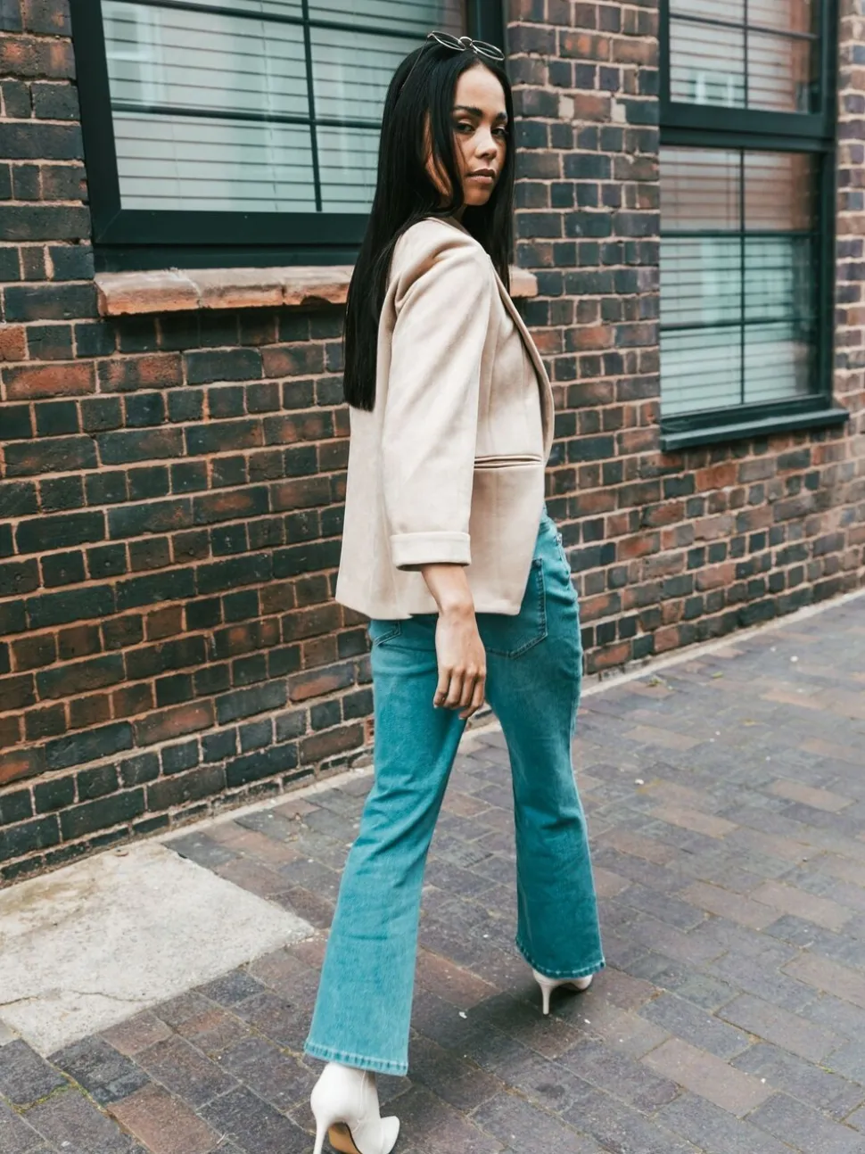Roman Natural Petite Suedette Blazer