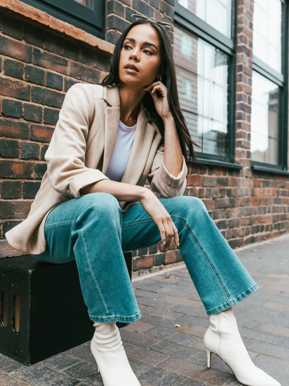 Roman Natural Petite Suedette Blazer