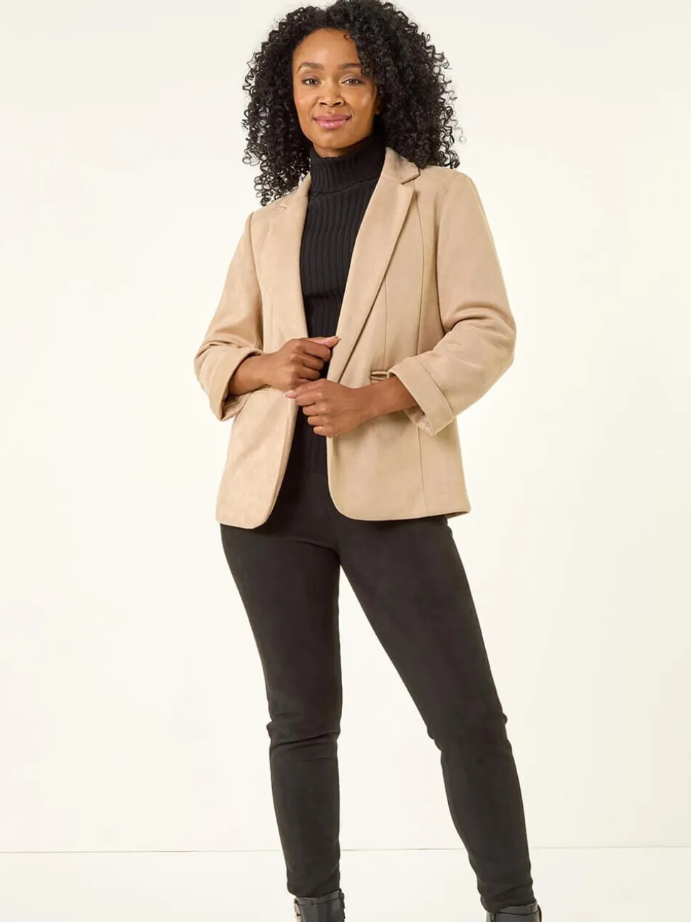 Roman Natural Petite Suedette Blazer