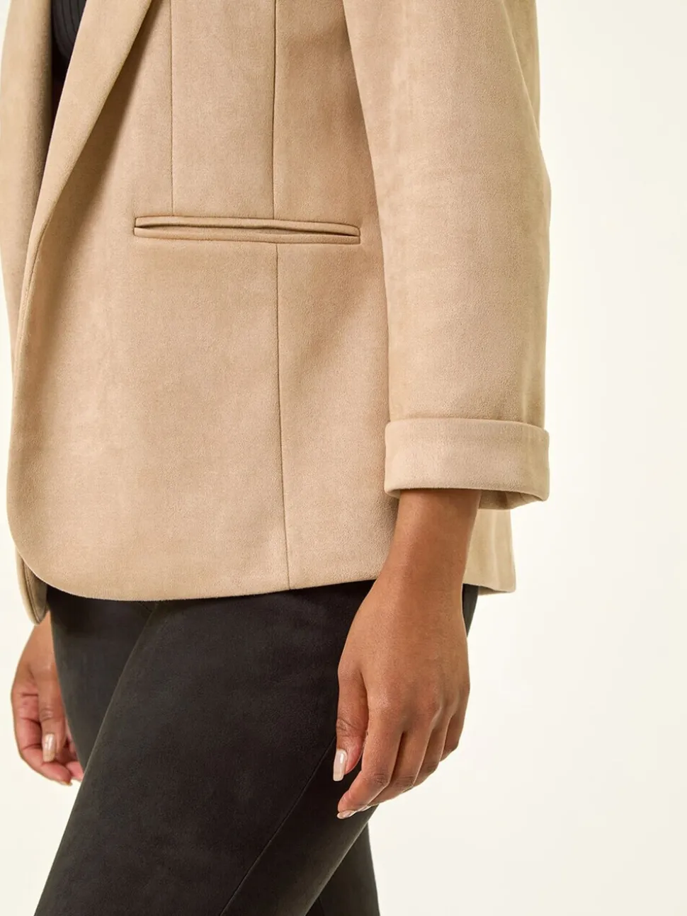 Roman Natural Petite Suedette Blazer