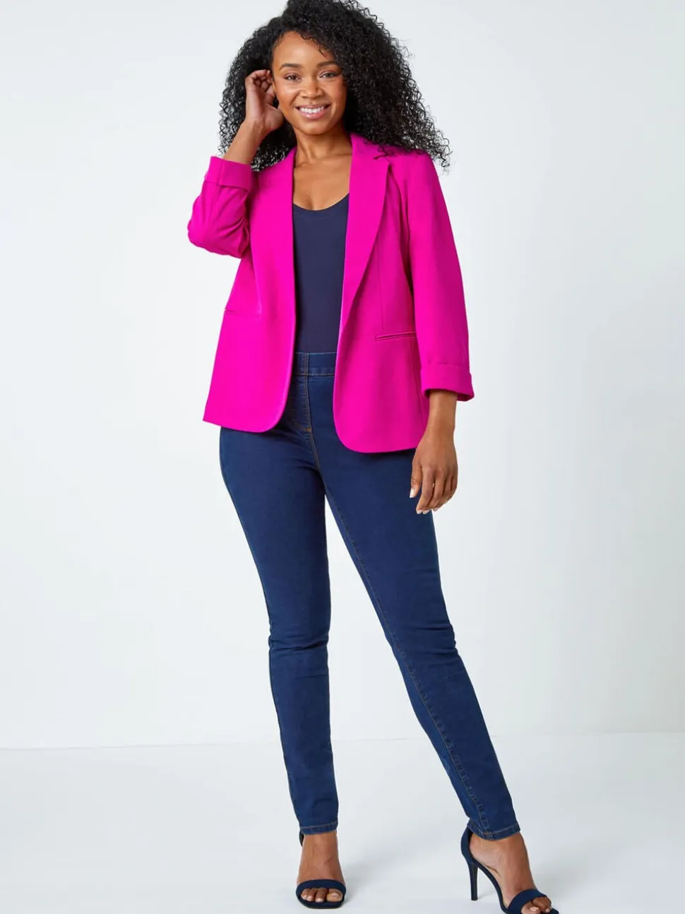 Roman Pink Petite Classic Stretch Blazer