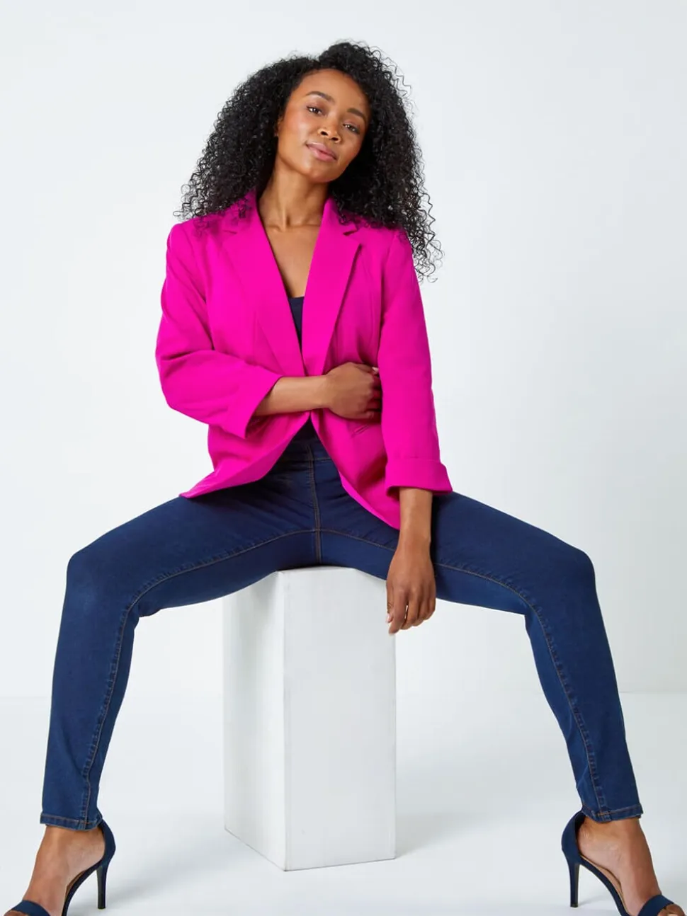 Roman Pink Petite Classic Stretch Blazer