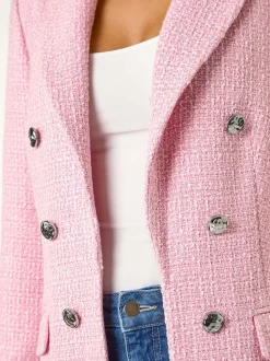 Roman Pink Tailored Longline Boucle Jacket