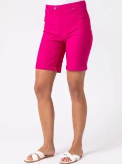 Roman Pink Turned Hem Stretch Shorts