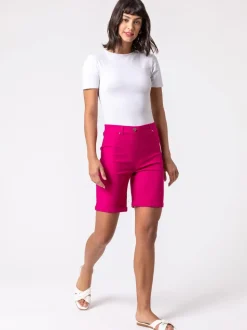 Roman Pink Turned Hem Stretch Shorts