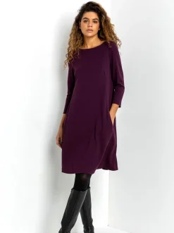 Roman Purple A-Line Pocket Detail Swing Dress