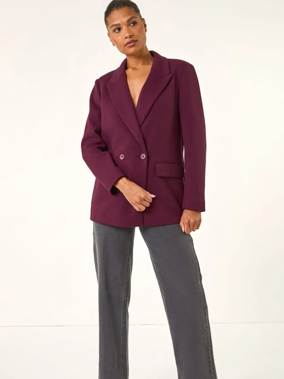 Roman Red Premium Stretch Ponte Blazer