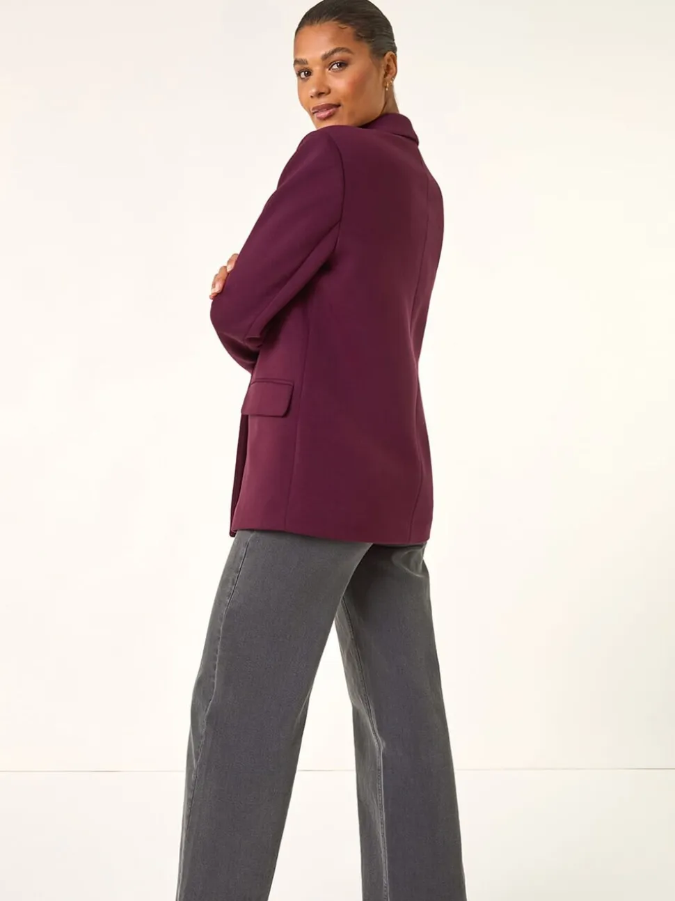 Roman Red Premium Stretch Ponte Blazer