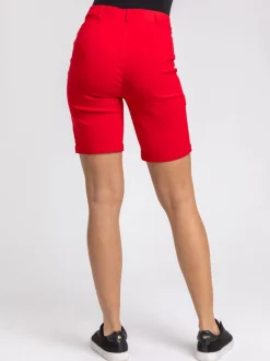 Roman Red Turned Hem Stretch Shorts