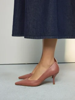Rose Pink Forever Comfort® Leather Pointed Toe Heeled Court Shoes
