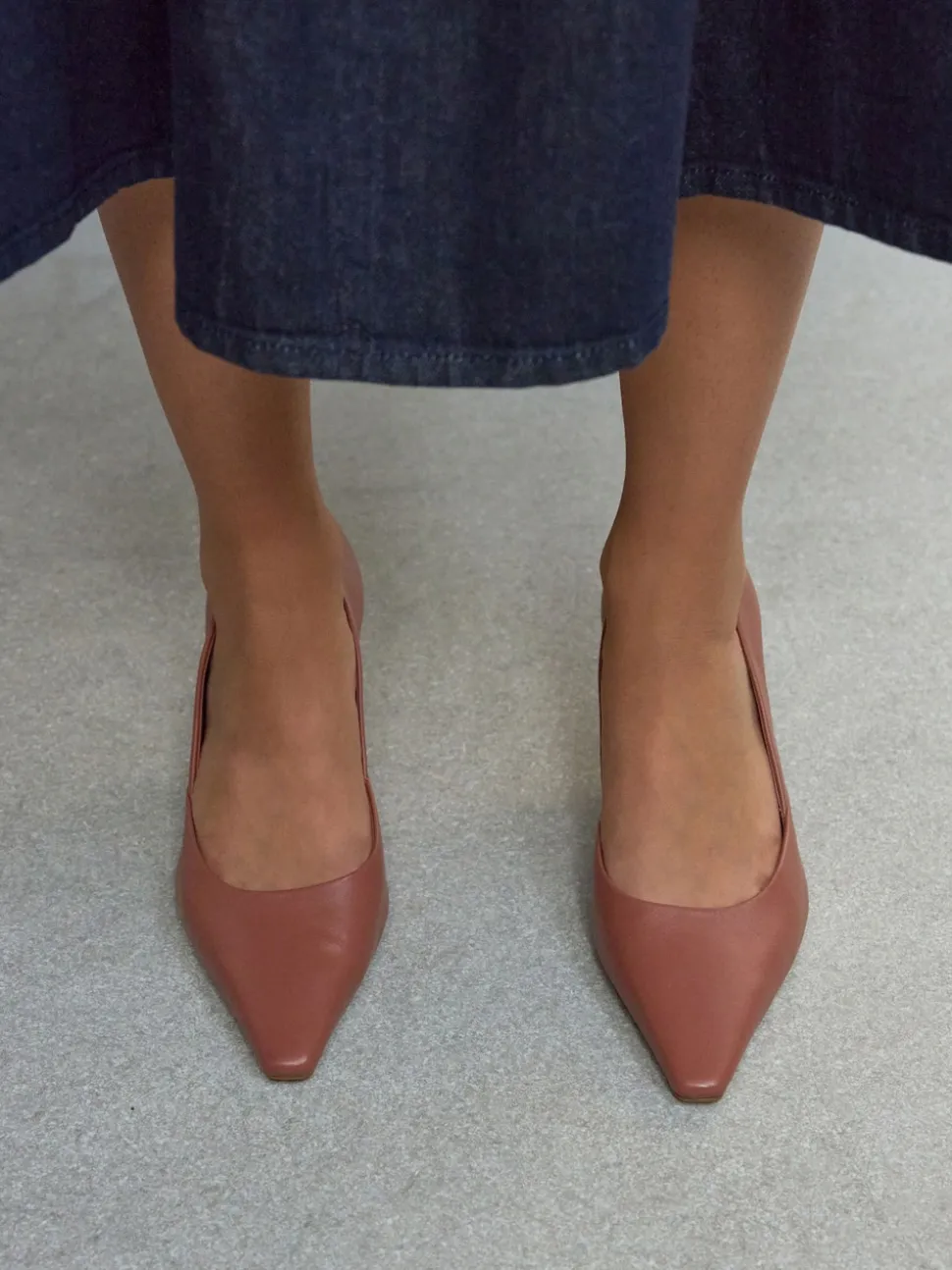 Rose Pink Forever Comfort® Leather Pointed Toe Heeled Court Shoes
